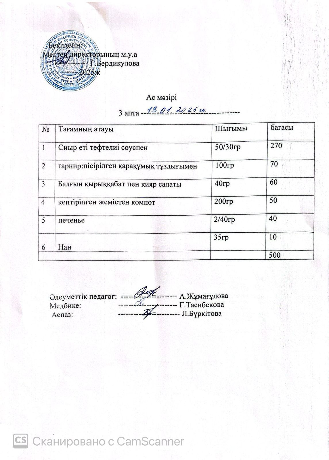 Ас мәзірі